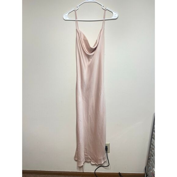 Park & Fifth Rose Satin Belmont Draped Dress Medium Women - Picture 2 of 9